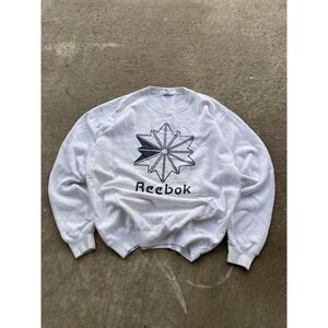 Vintage GAP Sport Sweatshirt Mens XL White Reebok Graphic Pullover Fleece 90s